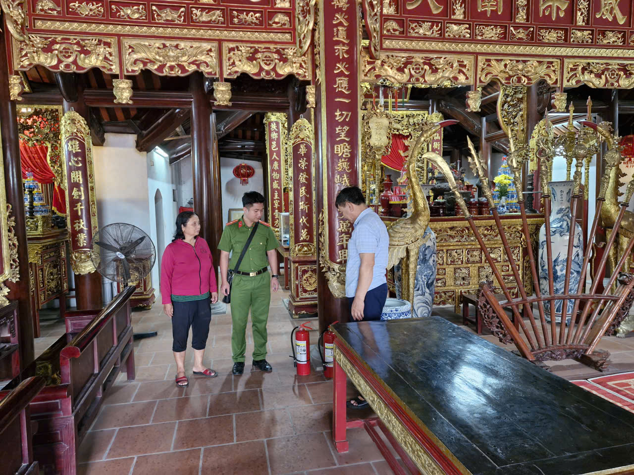 Công an xã Gia Lộc tăng cường kiểm tra công tác phòng cháy, chữa cháy tại các cơ sở tôn giáo, tín ngưỡng